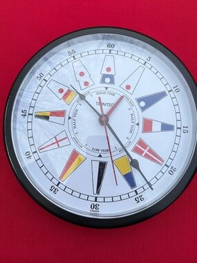 Nautical Tide Wall Clock in Black and White